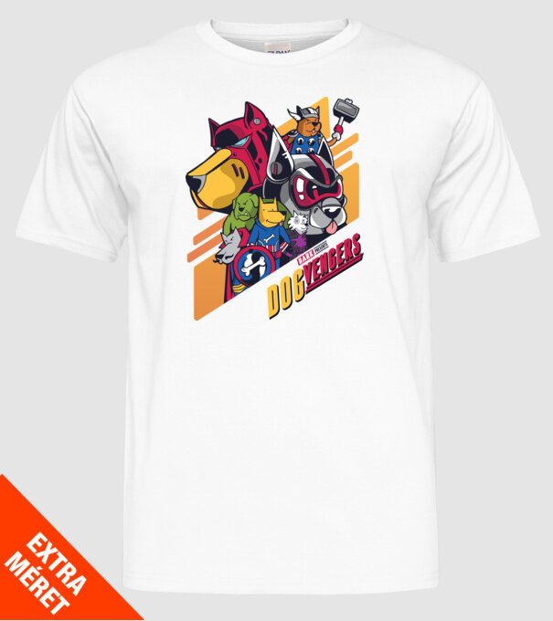 Dogvengers Câini Eroi model alb pe tricou