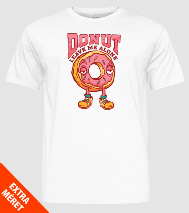 Donut leave me alone model alb pe tricou