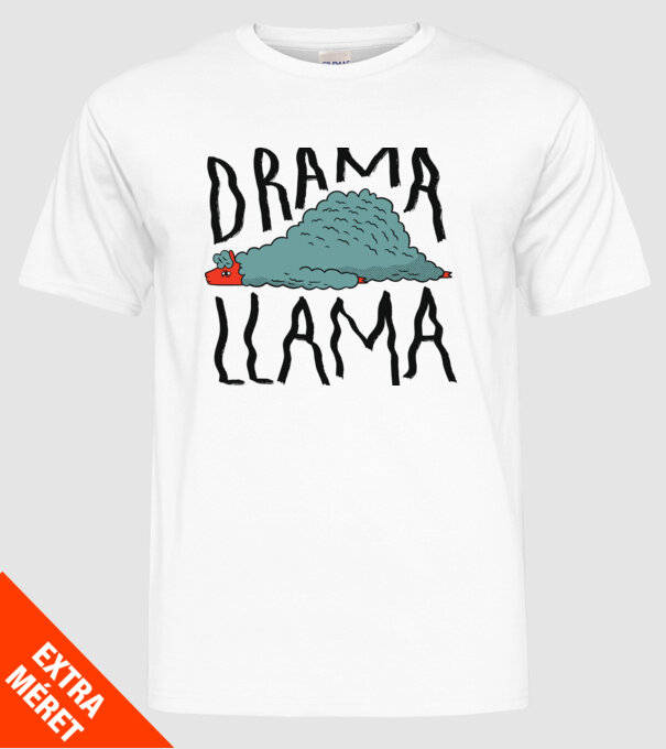 Dramă Lama model alb pe tricou