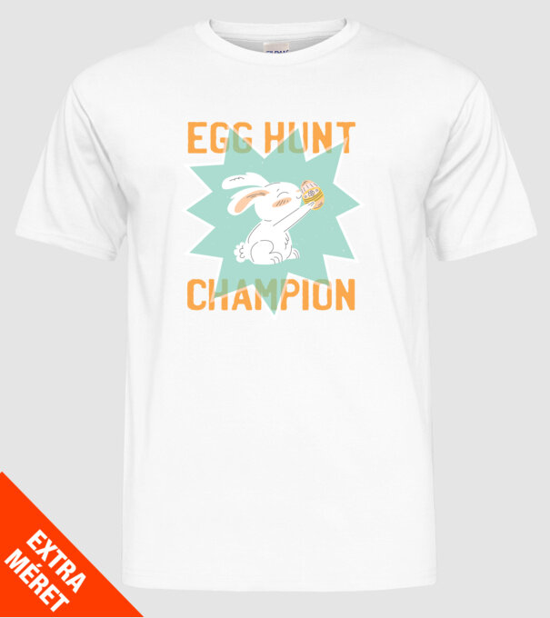 Egg Hunt Champion Campion la vânătoare de ouă model alb pe tricou