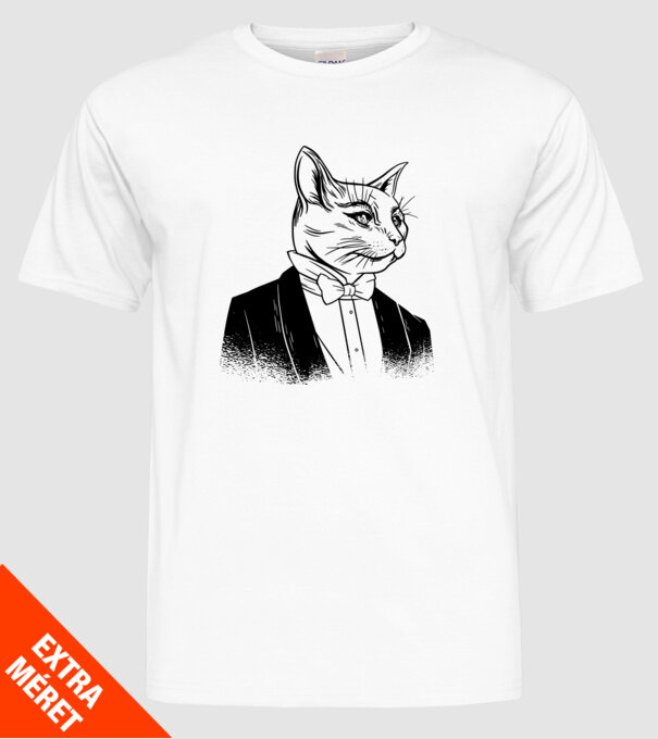 Pisică Elegantă model alb pe tricou