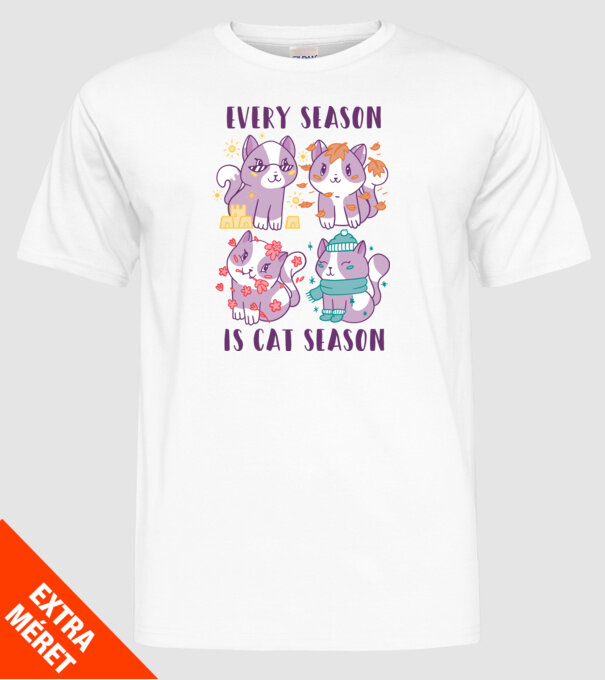 Every Season is Cat Season model alb pe tricou