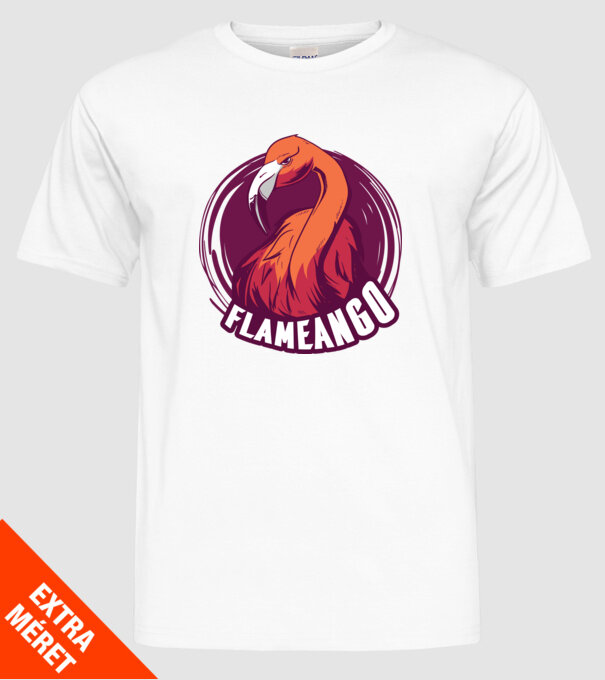 Flamingo model alb pe tricou