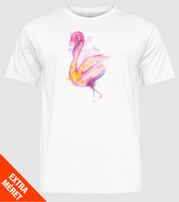 Flamingo Pictură model alb pe tricou