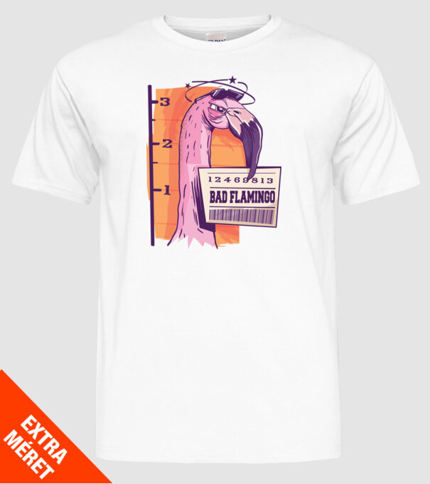 Flamingo arestat amuzant model alb pe tricou