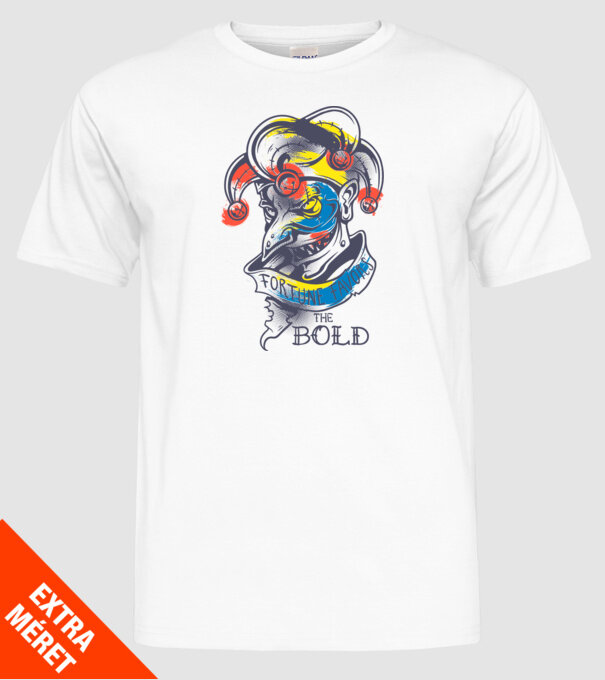 Fortune favours the Bold model alb pe tricou