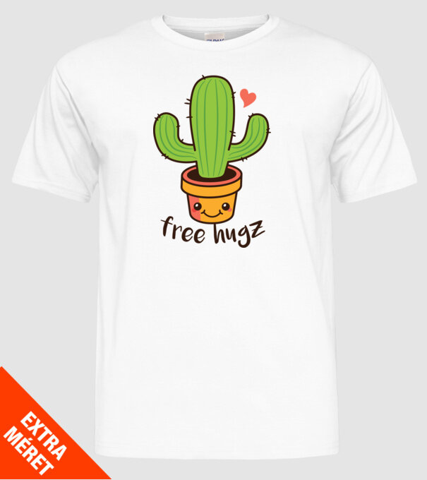 Free Hugz tricou amuzant Cactus model alb pe tricou