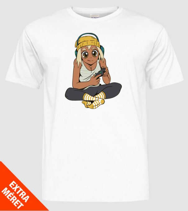 Fată Gamer model alb pe tricou