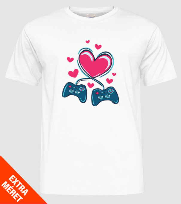 Dragoste Gamer model alb pe tricou