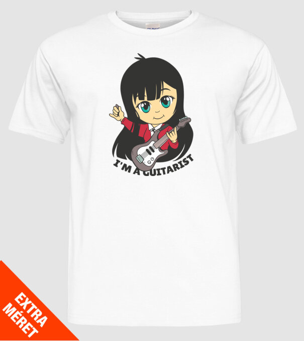 Sunt chitarist fată model alb pe tricou