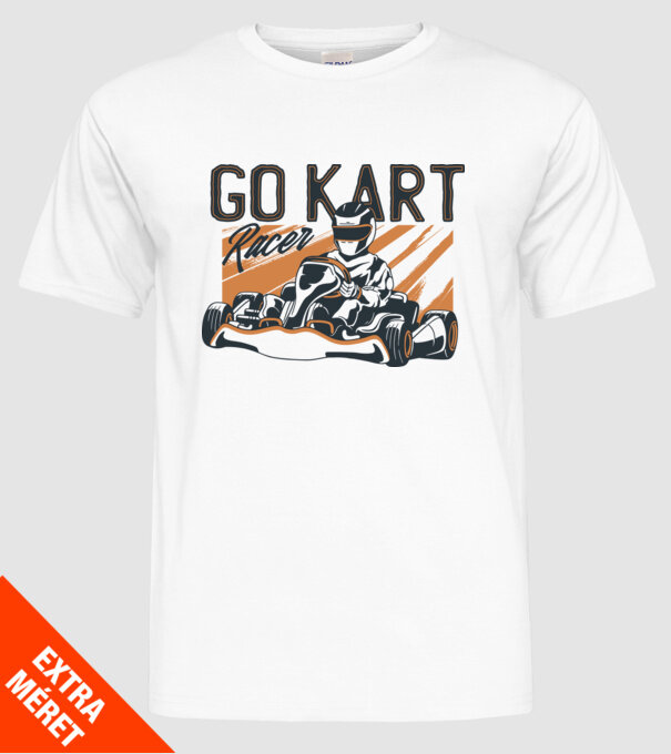 Concurent Go-kart model alb pe tricou