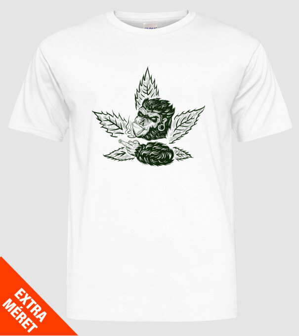 GORILĂ cannabis model alb pe tricou