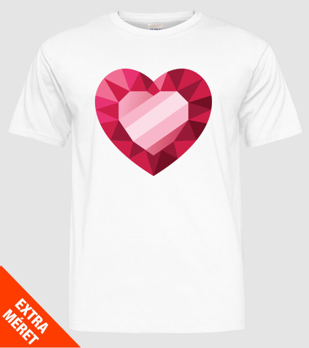 Inimă diamant model alb pe tricou