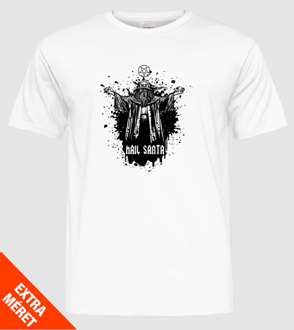 Hail Santa model alb pe tricou