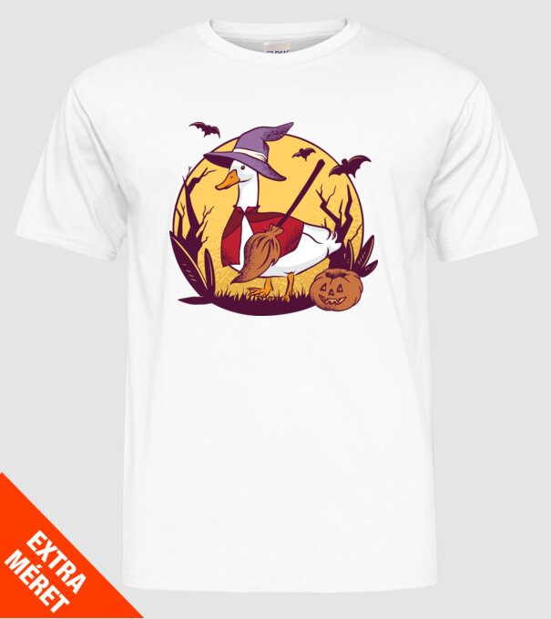 Gâscă Halloween model alb pe tricou