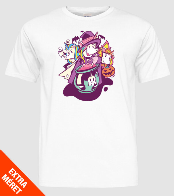Unicorni Halloween model alb pe tricou