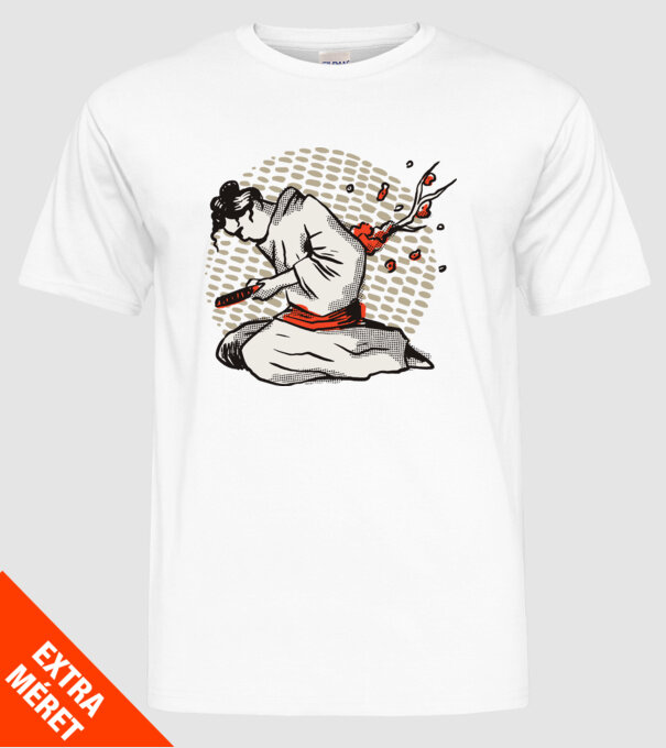 Samurai Harakiri model alb pe tricou