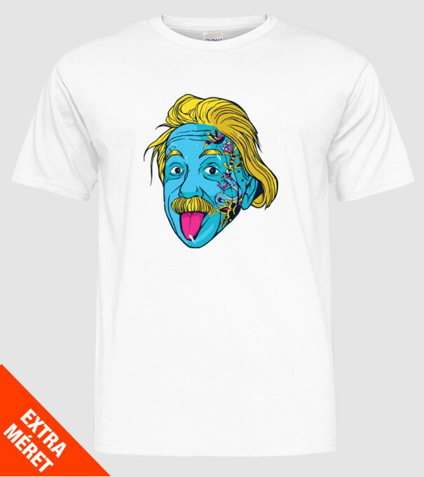Hippy Albert Einstein model alb pe tricou