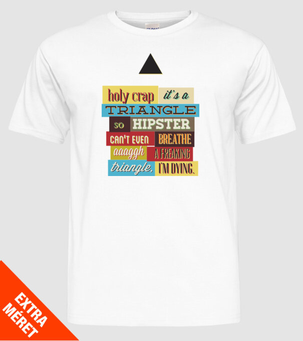 'Holy crap it''s a triangle' model alb pe tricou