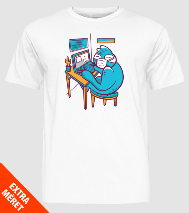 Leneș Home Office model alb pe tricou