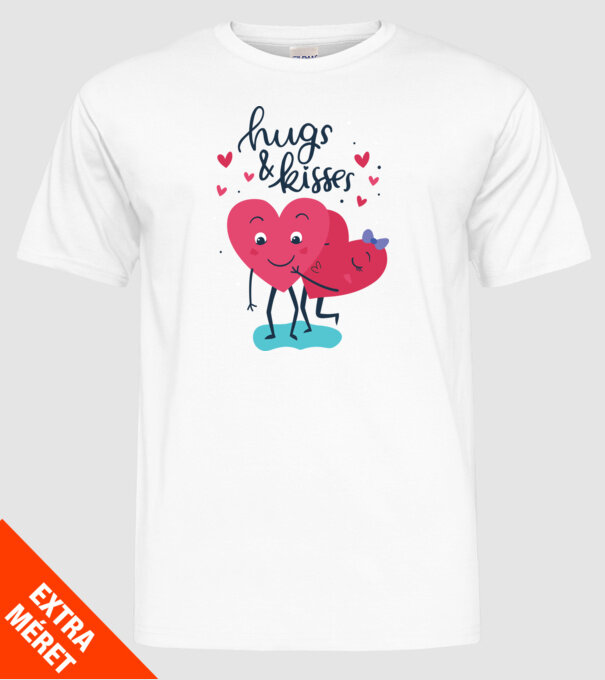 'Hugs and Kisses Tricou drăguț pentru Valentine''s Day' model alb pe tricou