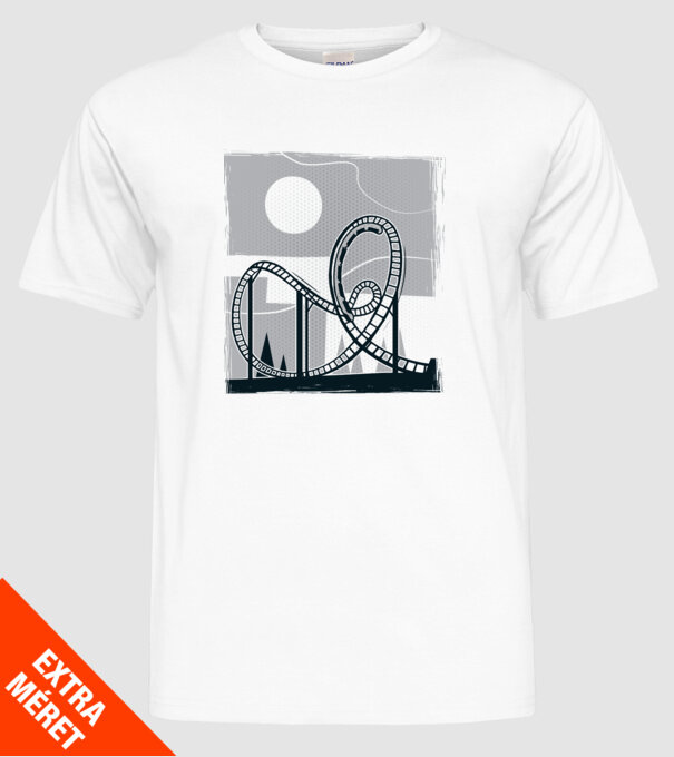 Roller coaster model alb pe tricou