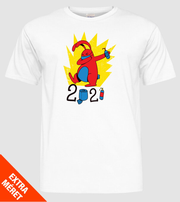 Paște 2021 - Iepuraș cu mască model alb pe tricou