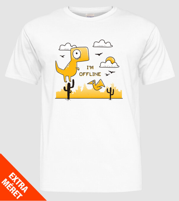 'I''m Offline tricou amuzant' model alb pe tricou