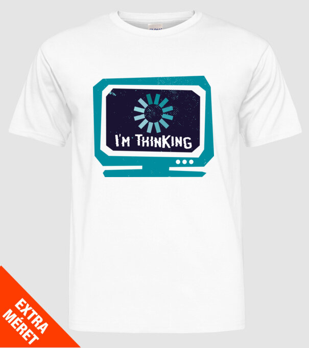 'I''m thinking Mă gândesc' model alb pe tricou