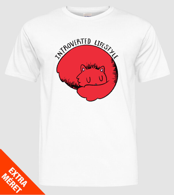 Pisică Introvertită model alb pe tricou