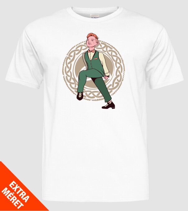 Bărbat Dansator irlandez model alb pe tricou