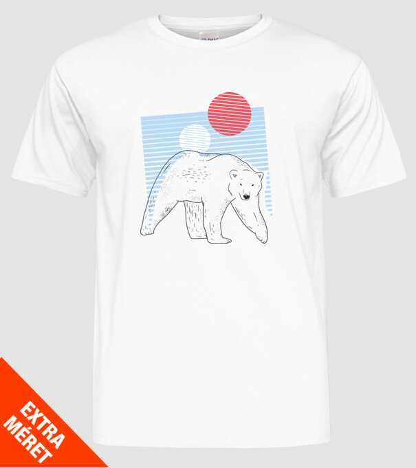Urs polar model alb pe tricou