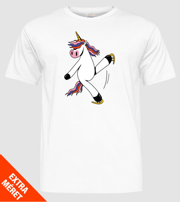 Unicorn cu Patine model alb pe tricou