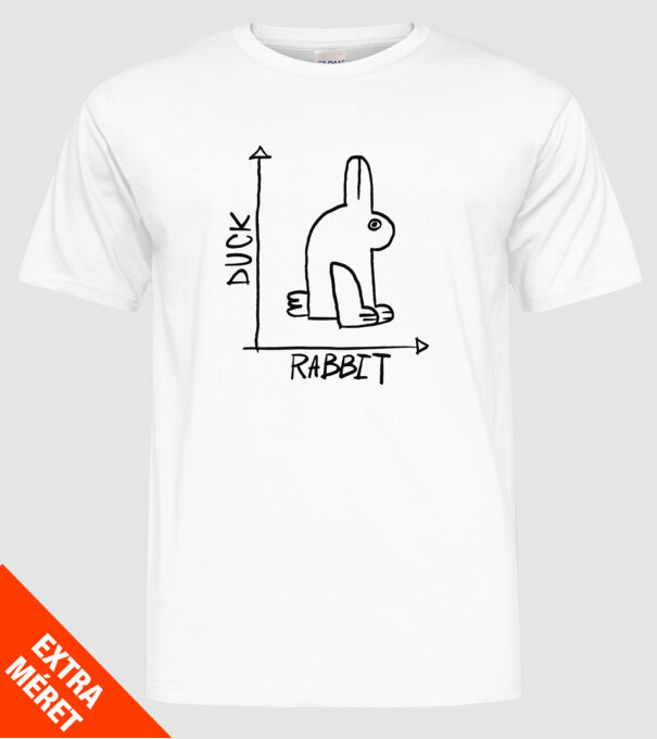 Rață vs Iepure model alb pe tricou