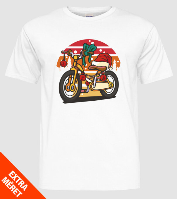 Bicicletă de Crăciun model alb pe tricou