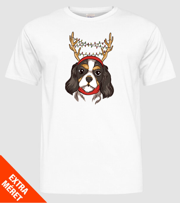 Cavalier de Crăciun model alb pe tricou