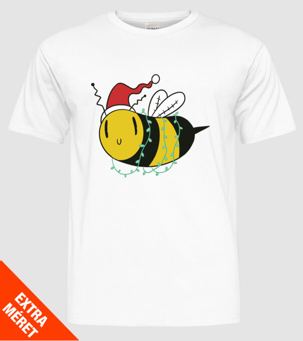Albină de Crăciun model alb pe tricou