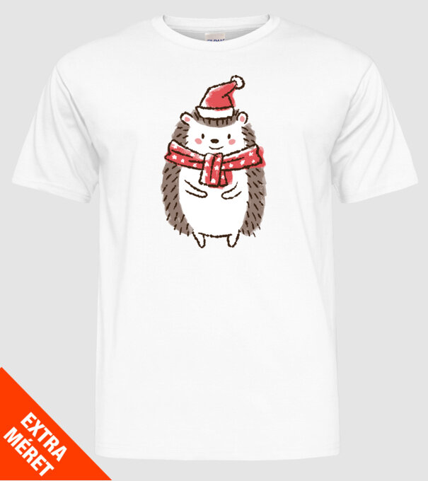 Arici de Crăciun model alb pe tricou