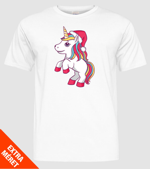 Unicorn de Crăciun model alb pe tricou