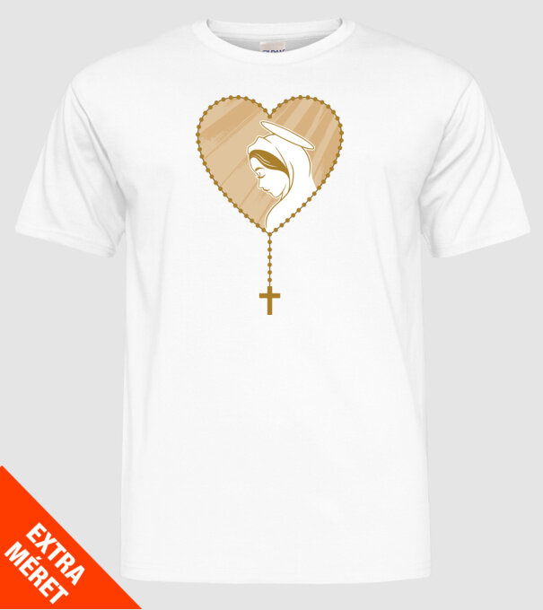 Cruce rozariu catolic model alb pe tricou