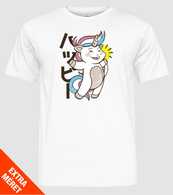 Kawaii unicorn model alb pe tricou