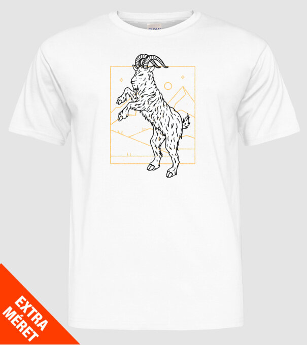 Capră model alb pe tricou