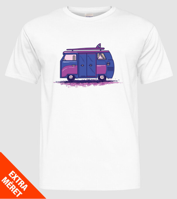 Mașină de camping model alb pe tricou