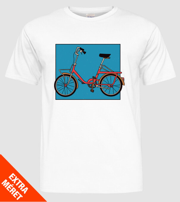 Bicicletă Camping model alb pe tricou