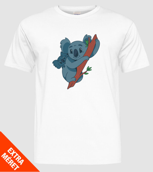 Coala model alb pe tricou