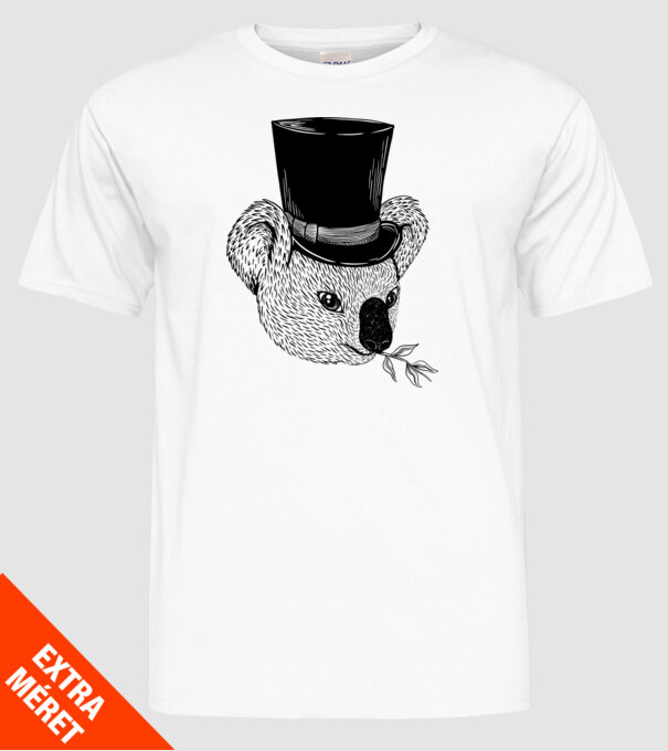 Cilindru Koala model alb pe tricou