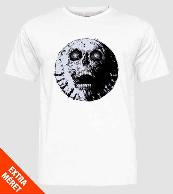 Craniu Lună model alb pe tricou
