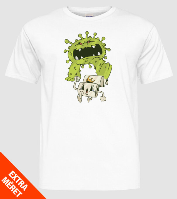 Coronavirus Monstru model alb pe tricou
