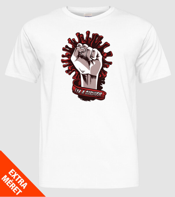 Supraviețuitor Coronavirus model alb pe tricou