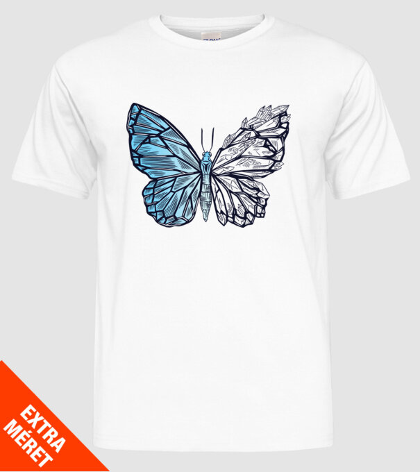 Fluture cristal model alb pe tricou